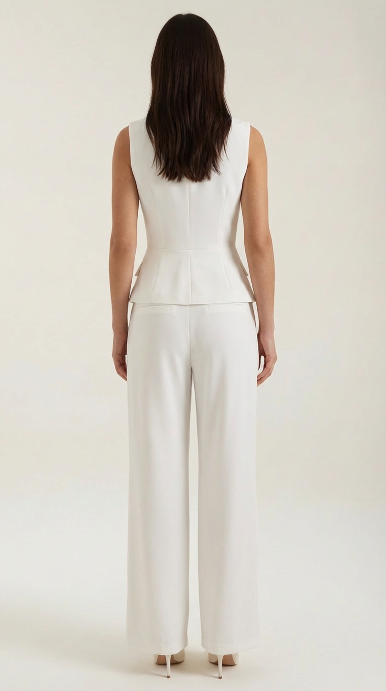María Eugenia™ | Traje elegante de dos piezas con escote en V para mujer