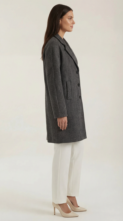 Astrid Celina™ | Grauer Classic Trench Coat