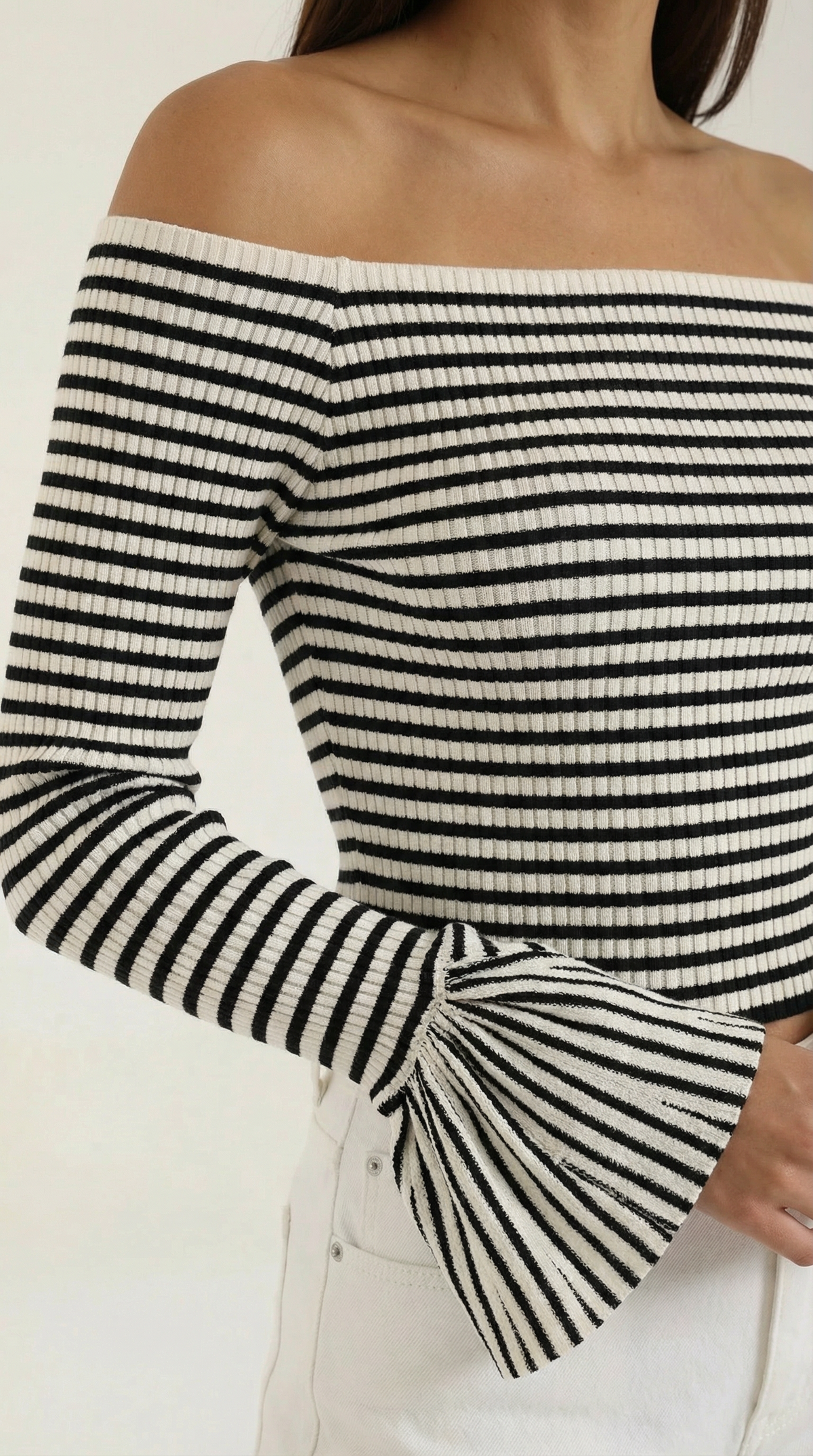 Rosa Marisol™ | Camisa Rayada Anna con Mangas Abullonadas