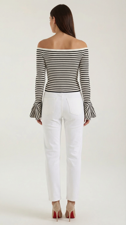 Haizea™ | Camisa Rayada con Mangas Abullonadas