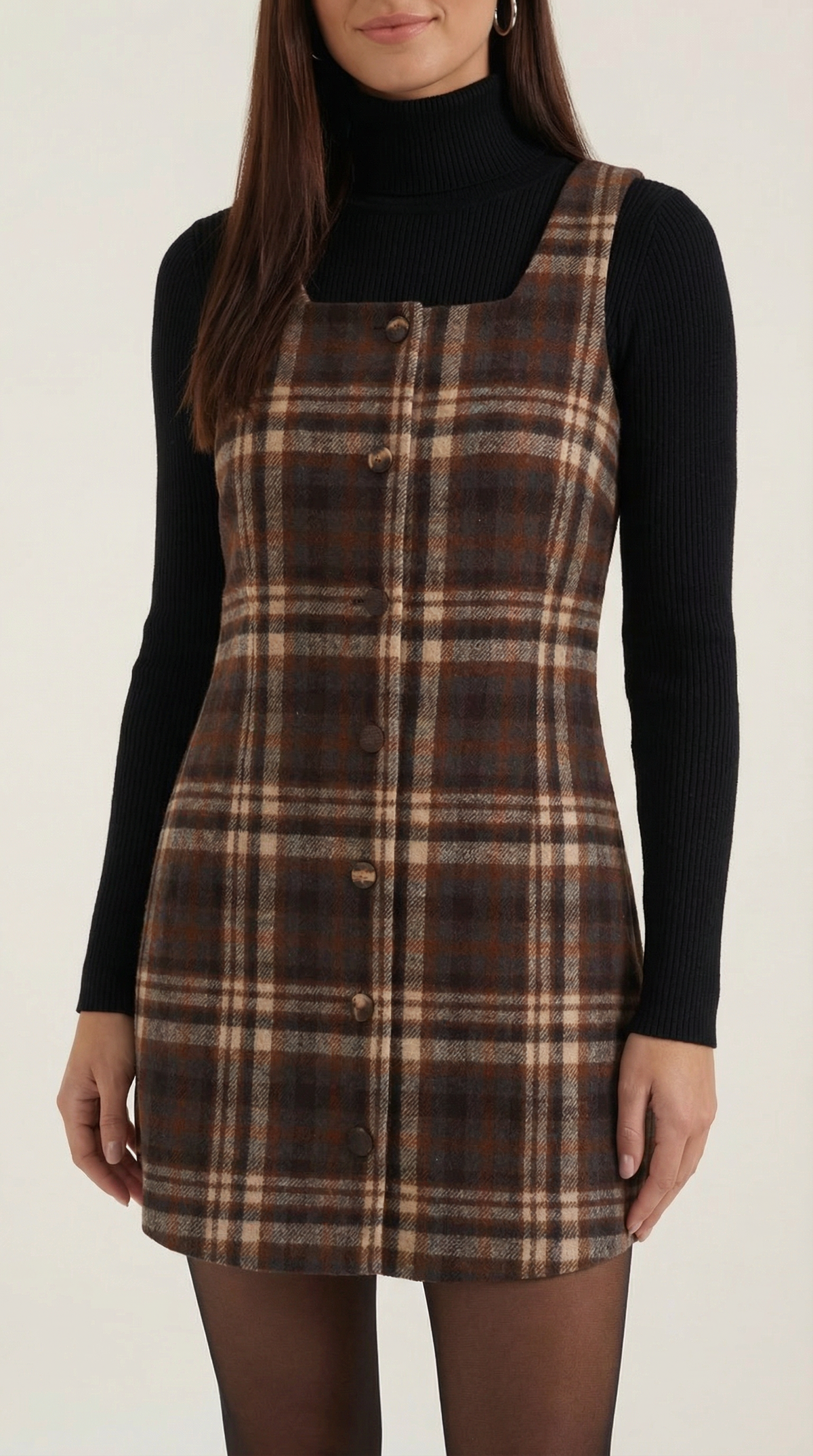 Herminia Vanesa™ | Vestido Mini A-Line de Cuadros