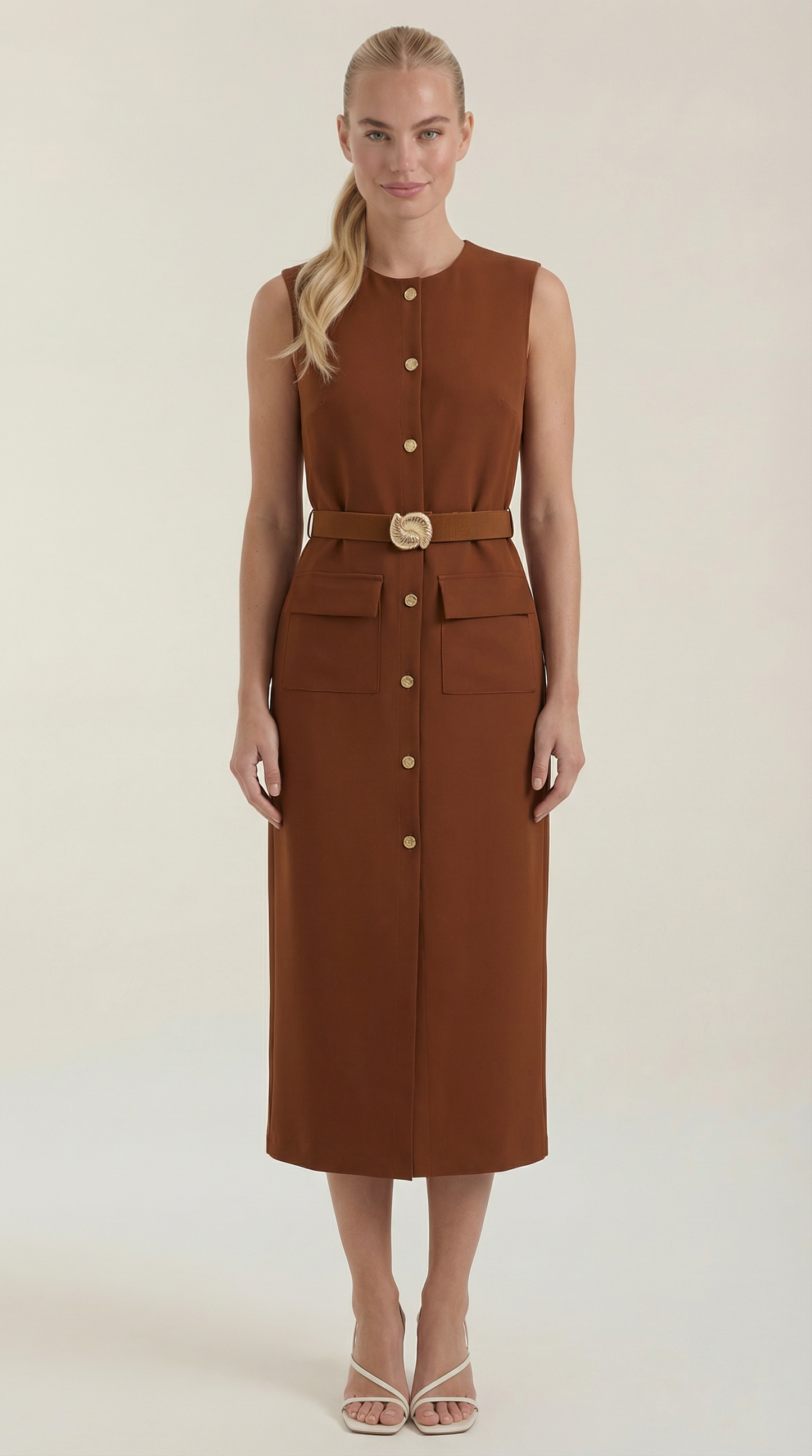 Ginevra™ | Vestido Midi con Detalles de Botones