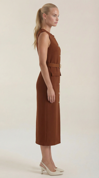 Ginevra™ | Vestido Midi con Detalles de Botones