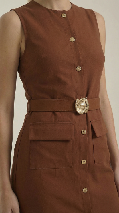 Ginevra™ | Vestido Midi con Detalles de Botones