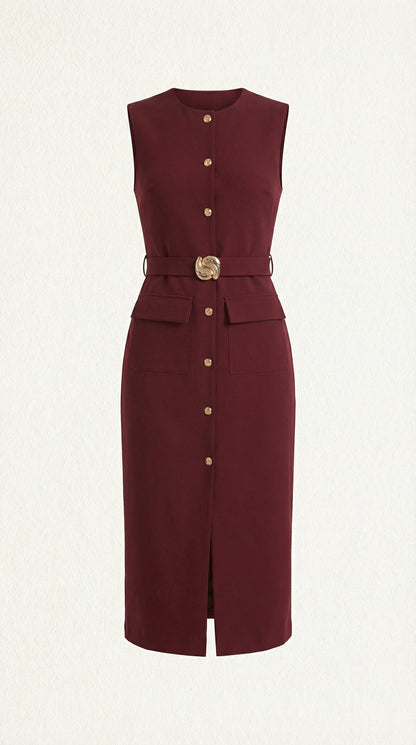 Ginevra™ | Vestido Midi con Detalles de Botones