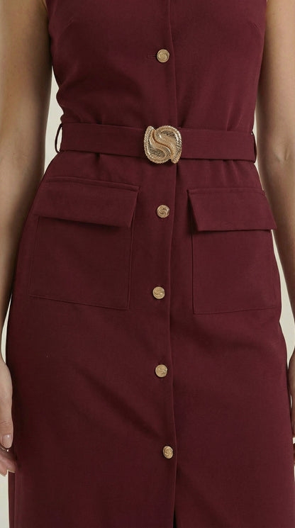 Ginevra™ | Vestido Midi con Detalles de Botones