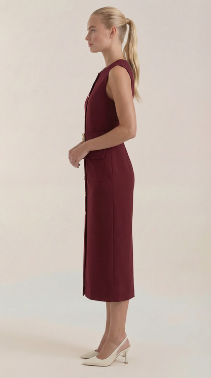 Ginevra™ | Vestido Midi con Detalles de Botones
