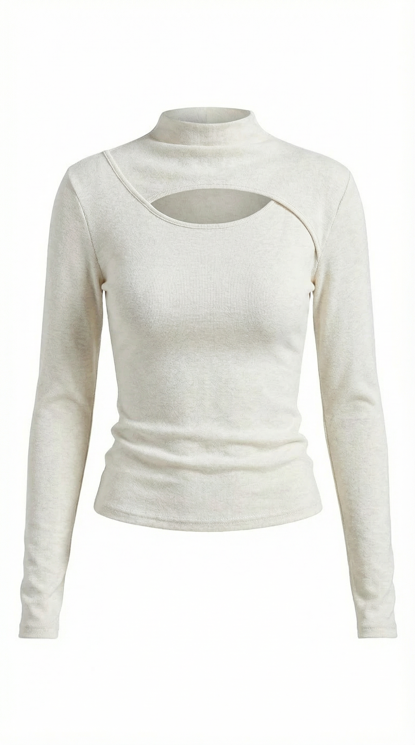 Rosa Meritxell™ | Top de punto de manga larga con aberturas estilo Barbara