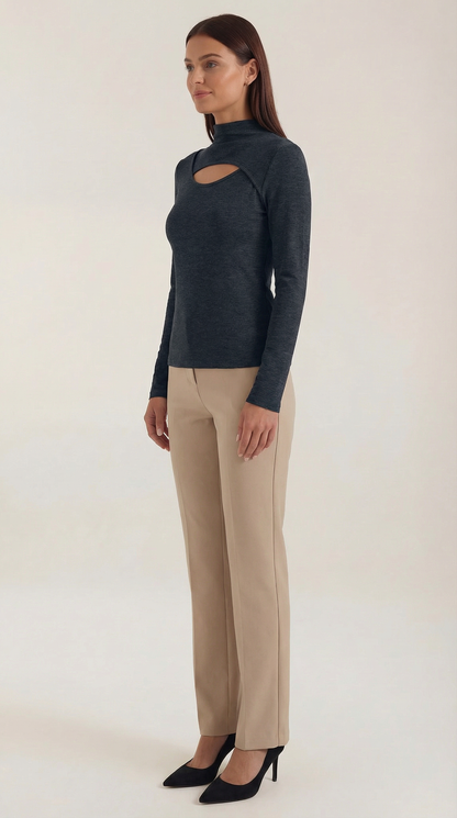 Élina Cora™ | Chic Long Sleeve Corte Top