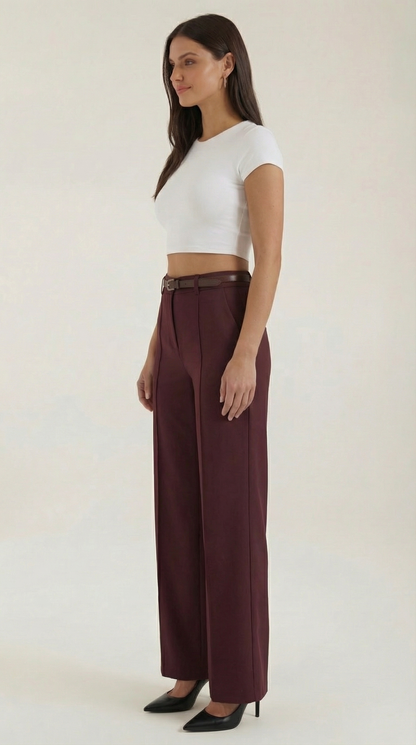 María Elina™ | Bertha Pantalones Amplios de Tela