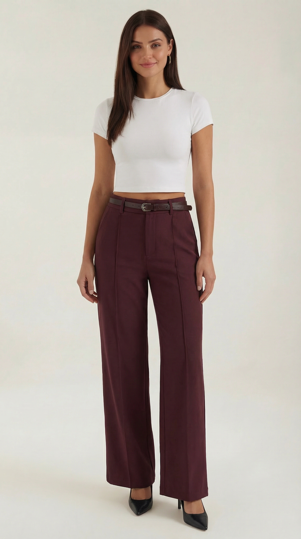 María Elina™ | Bertha Pantalones Amplios de Tela