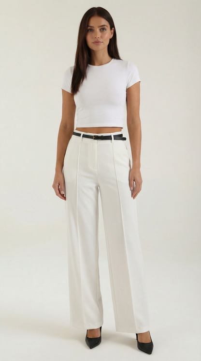 María Elina™ | Bertha Pantalones Amplios de Tela