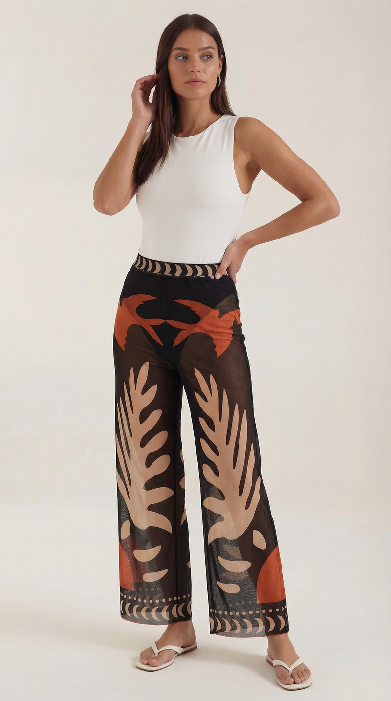 María Clotilde™ | Pantalón Transparente Beth Boho
