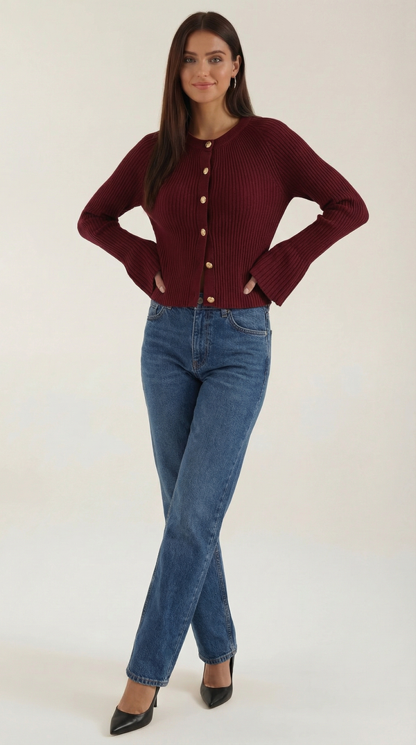 Ana Julieta™ | Betty Suéter de Punto con Botones