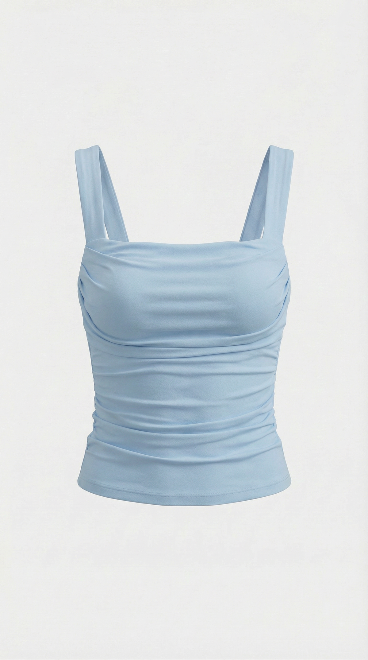 Pamela Hollis™ | Blusa sin mangas con fruncido y escote cuadrado
