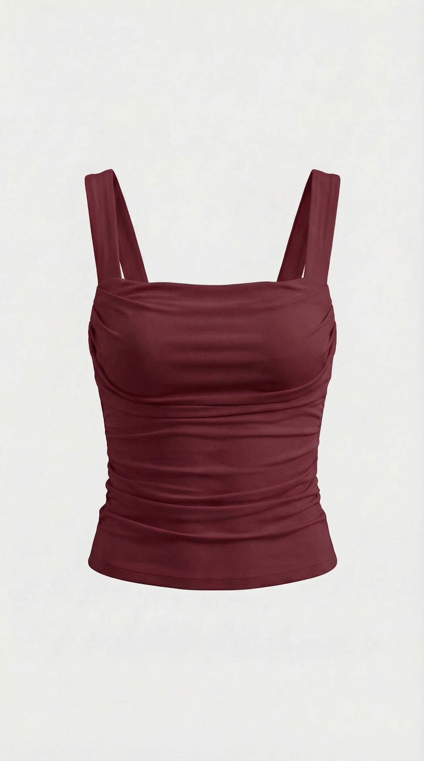 Pamela Hollis™ | Blusa sin mangas con fruncido y escote cuadrado