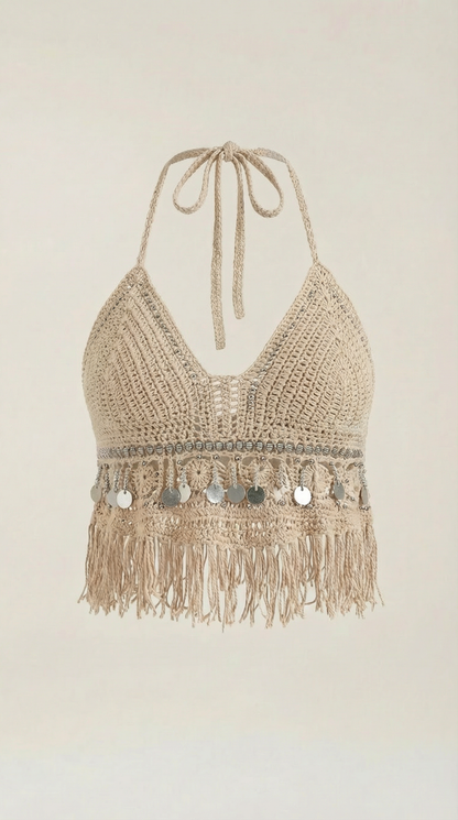 Livia Célestine™ | Boho Knit Halter Top