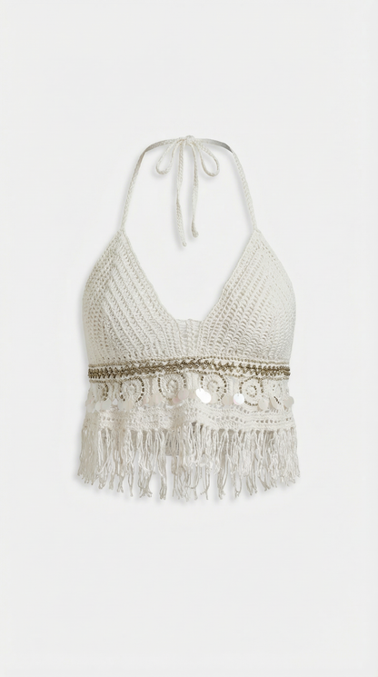 Livia Célestine™ | Boho Knit Halter Top