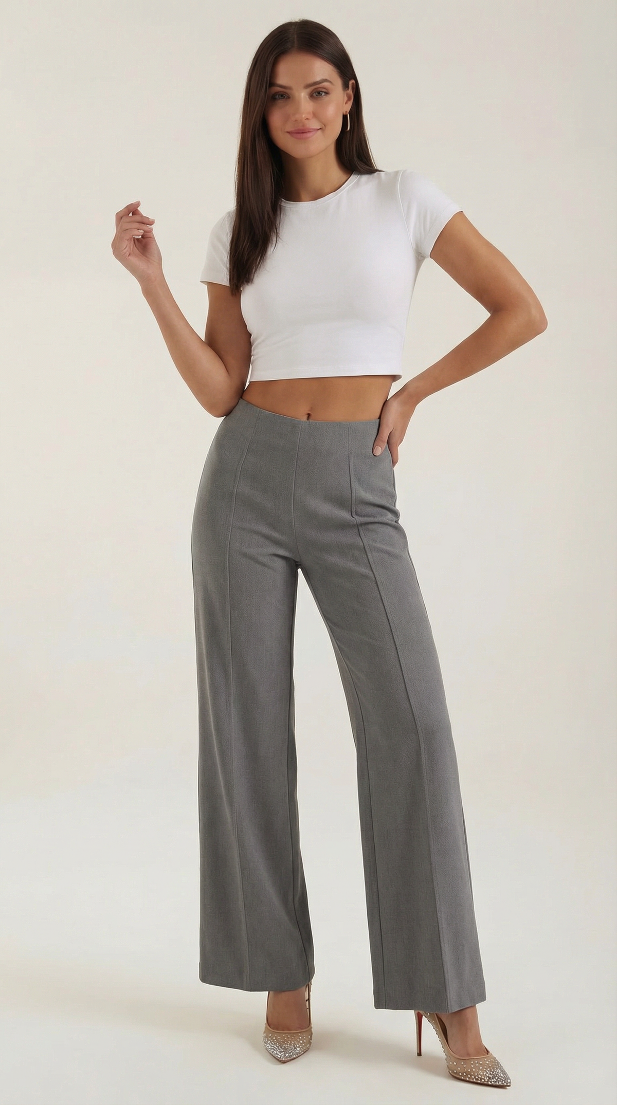 Rosa Alicia™ | Brooke Pantalones Baggy de Cintura Media