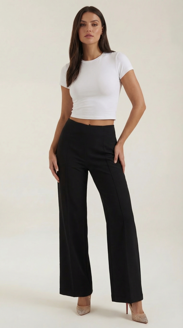 María Etel™ | Pantalones Baggy Brooke de Cintura Media