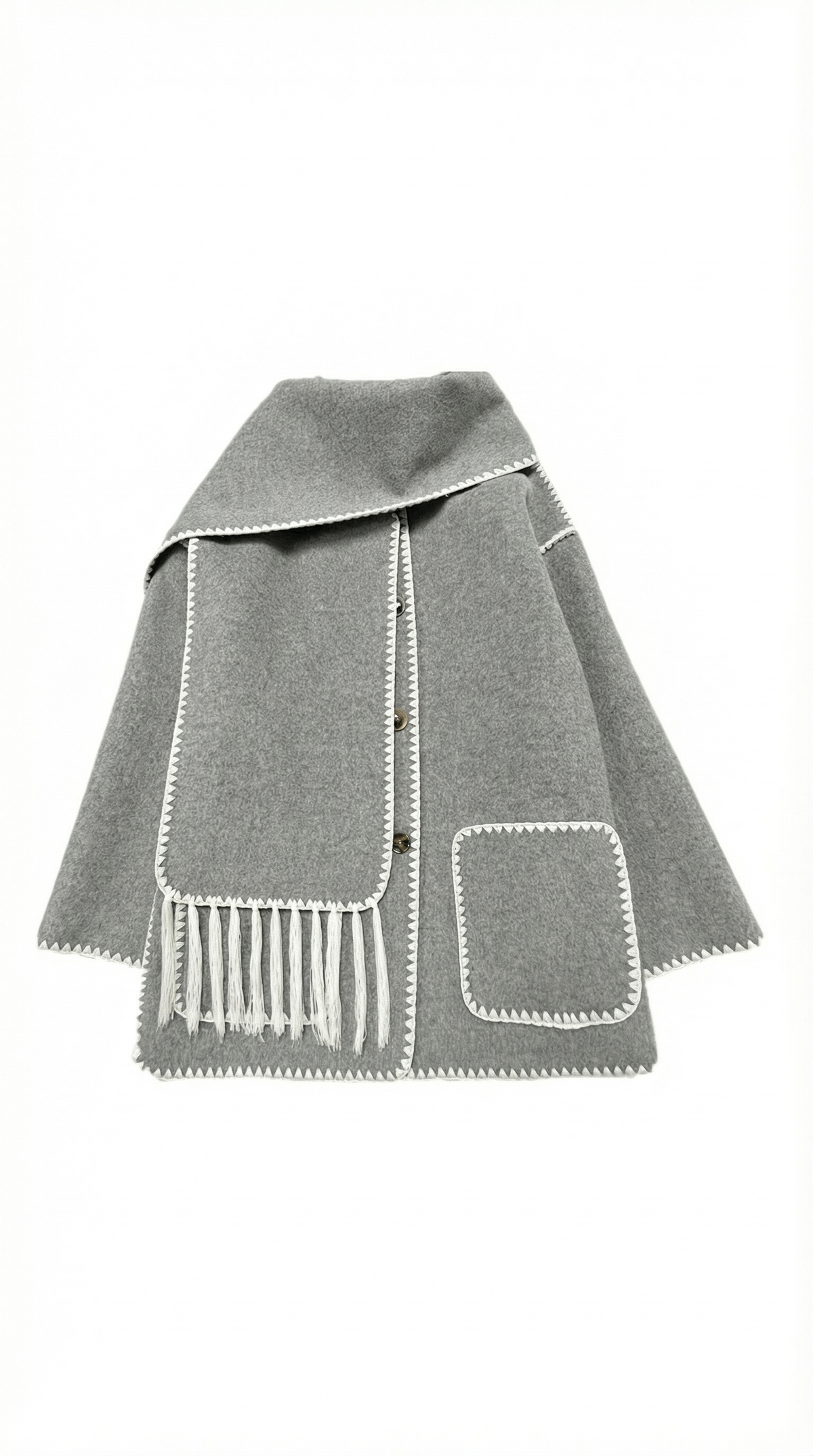 Ana Berta™ | Chaqueta Catherine con bufanda de contraste