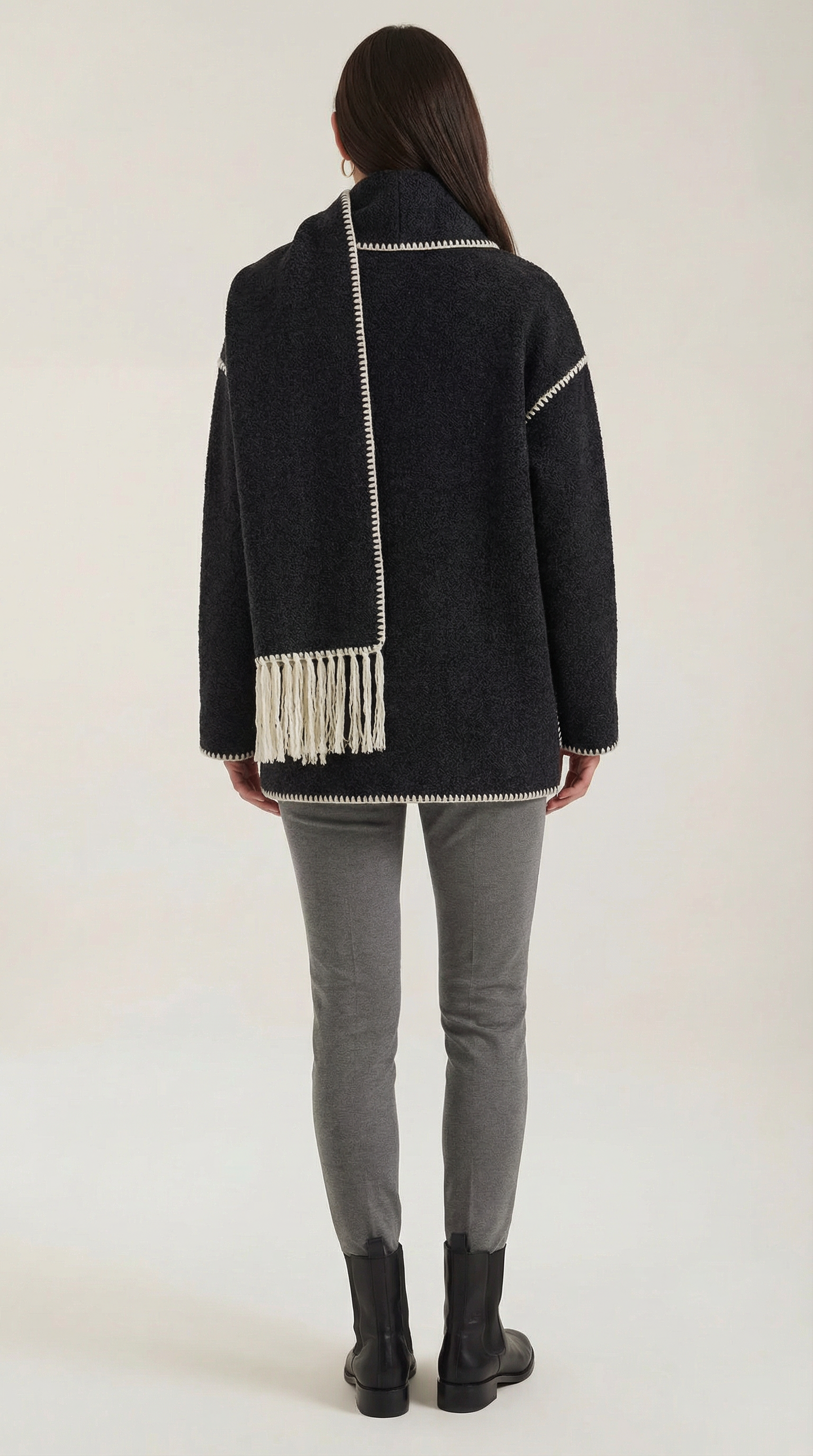 Ana Berta™ | Chaqueta Catherine con bufanda de contraste