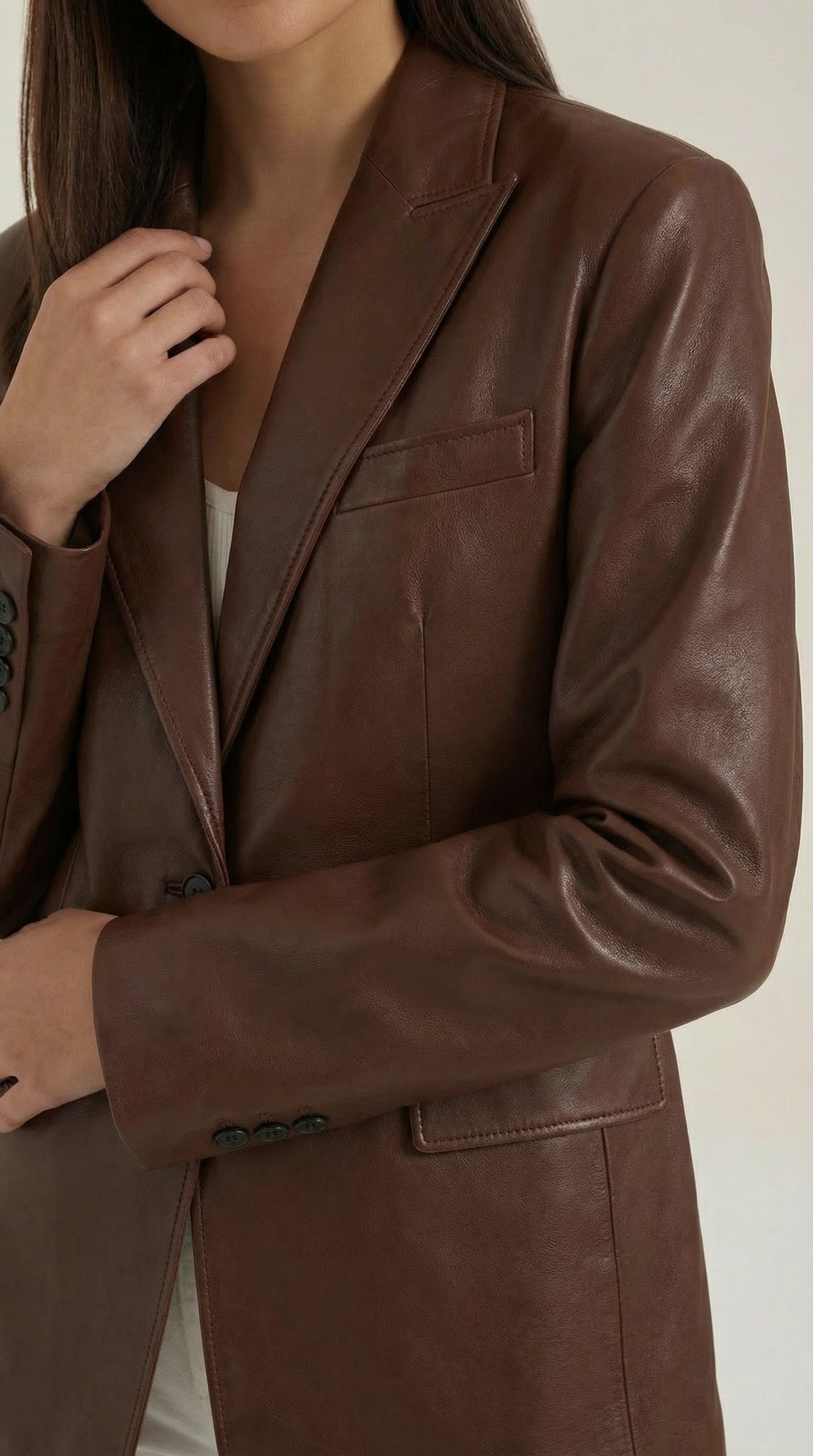 Irene Beatriz™ | Oversized Leather Blazer