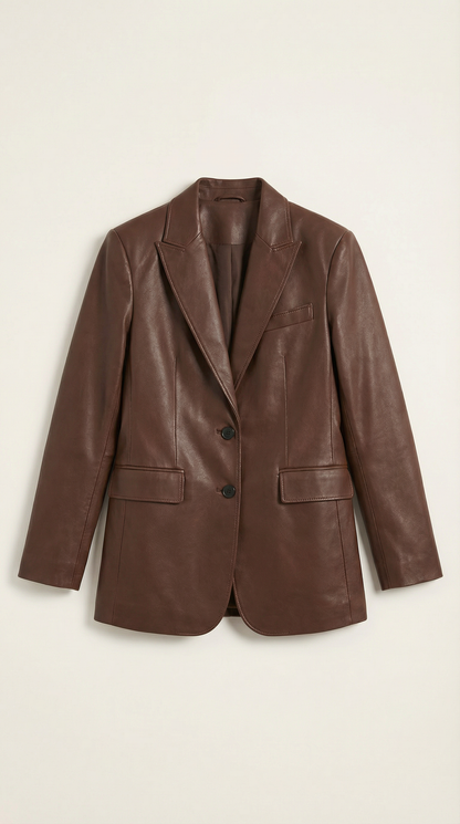 Irene Beatriz™ | Oversized Leather Blazer