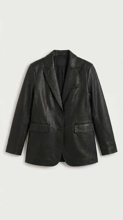 Irene Beatriz™ | Oversized Leather Blazer