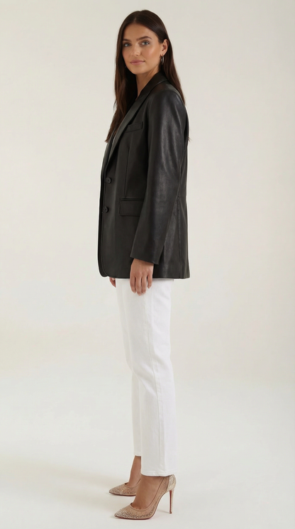 Irene Beatriz™ | Oversized Leather Blazer