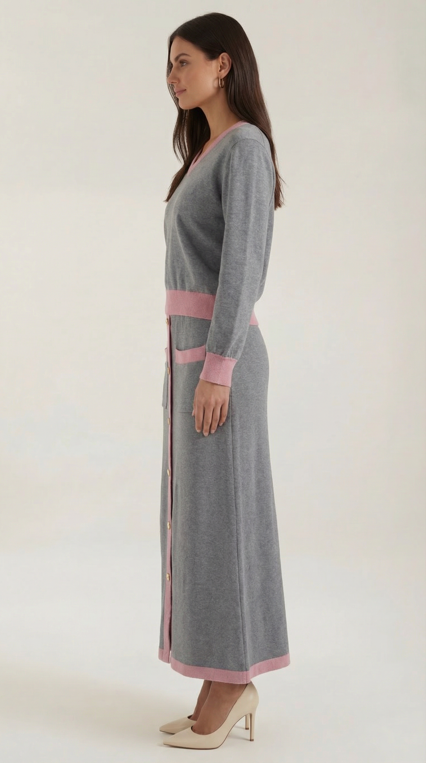 María Gisela™ | Conjunto de suéter V y falda midi 'Cheryl'