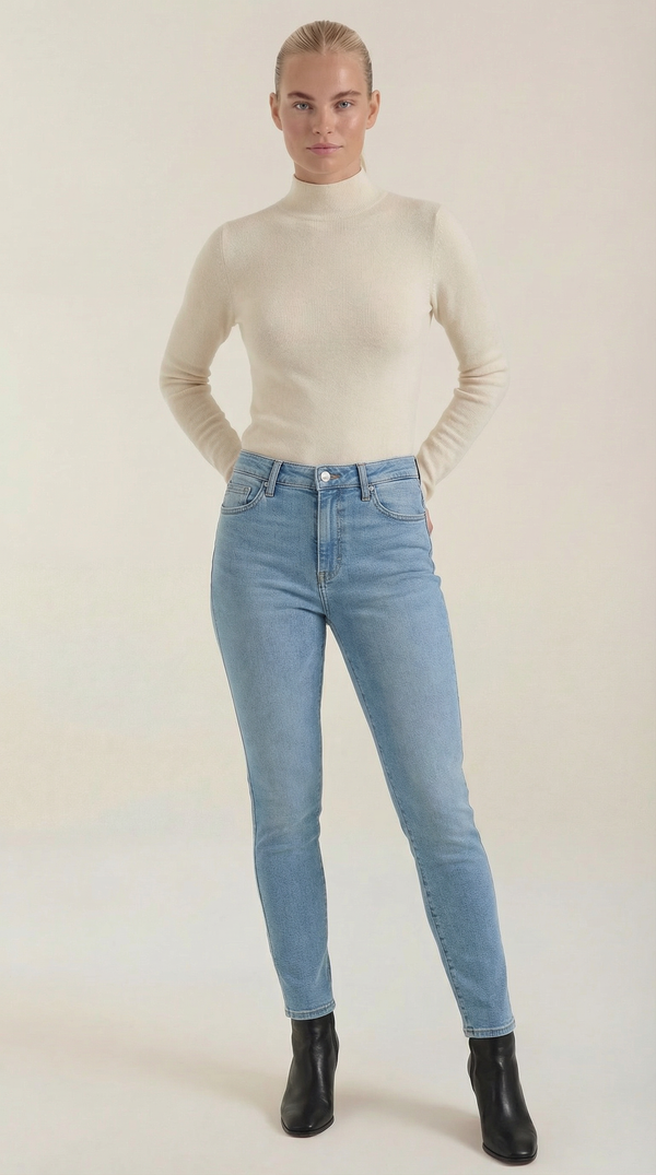 Ana Ainoa™ | Constance Algodón Top de Cuello Alto