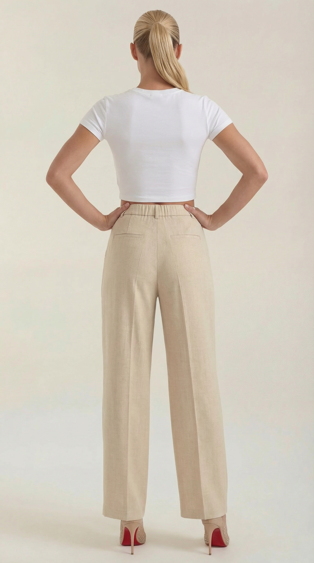 Rosa Aina™ | Pantalones Plisados de Cintura Alta Courtney