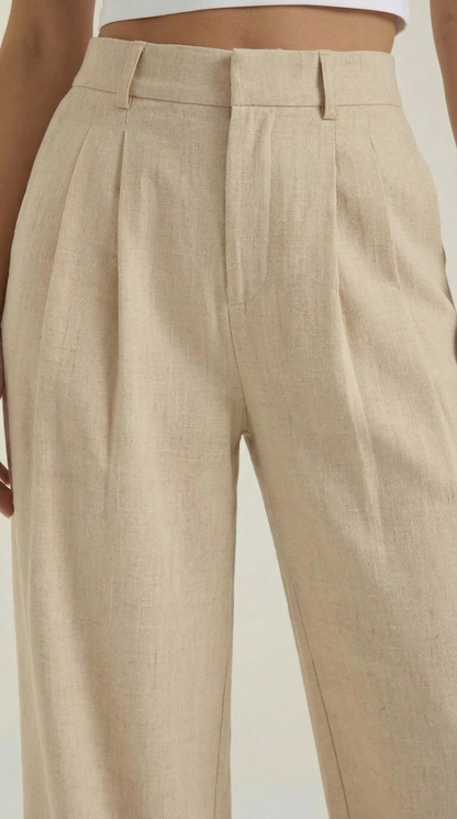 María Esther™ | Pantalones Plisados de Cintura Alta Courtney