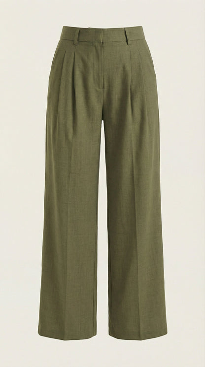 María Esther™ | Pantalones Plisados de Cintura Alta Courtney