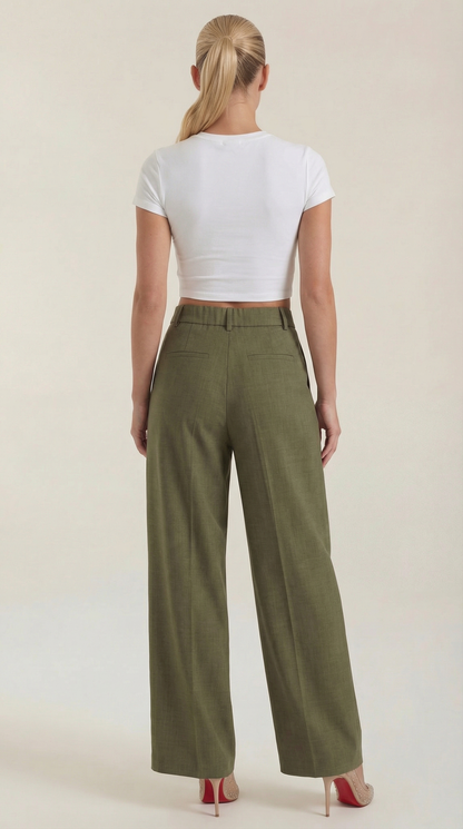 María Esther™ | Pantalones Plisados de Cintura Alta Courtney