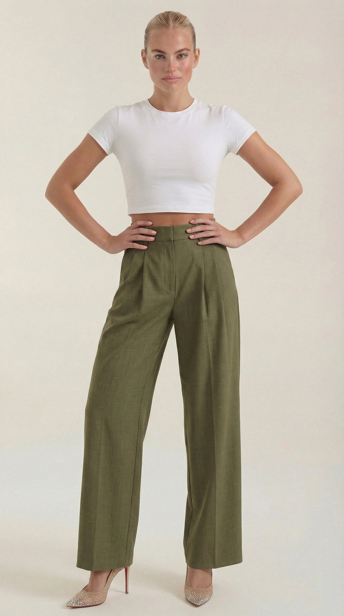 María Esther™ | Pantalones Plisados de Cintura Alta Courtney
