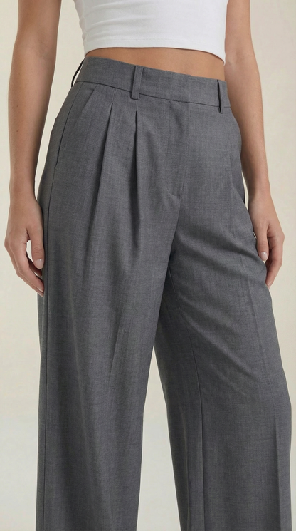 María Esther™ | Pantalones Plisados de Cintura Alta Courtney
