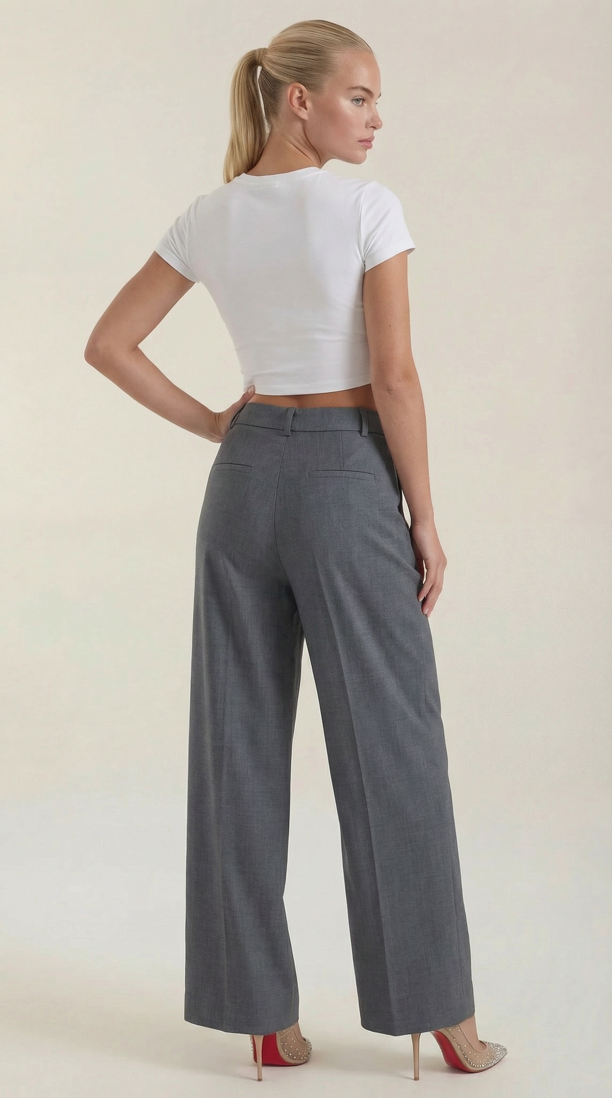 Rosa Aina™ | Pantalones Plisados de Cintura Alta Courtney