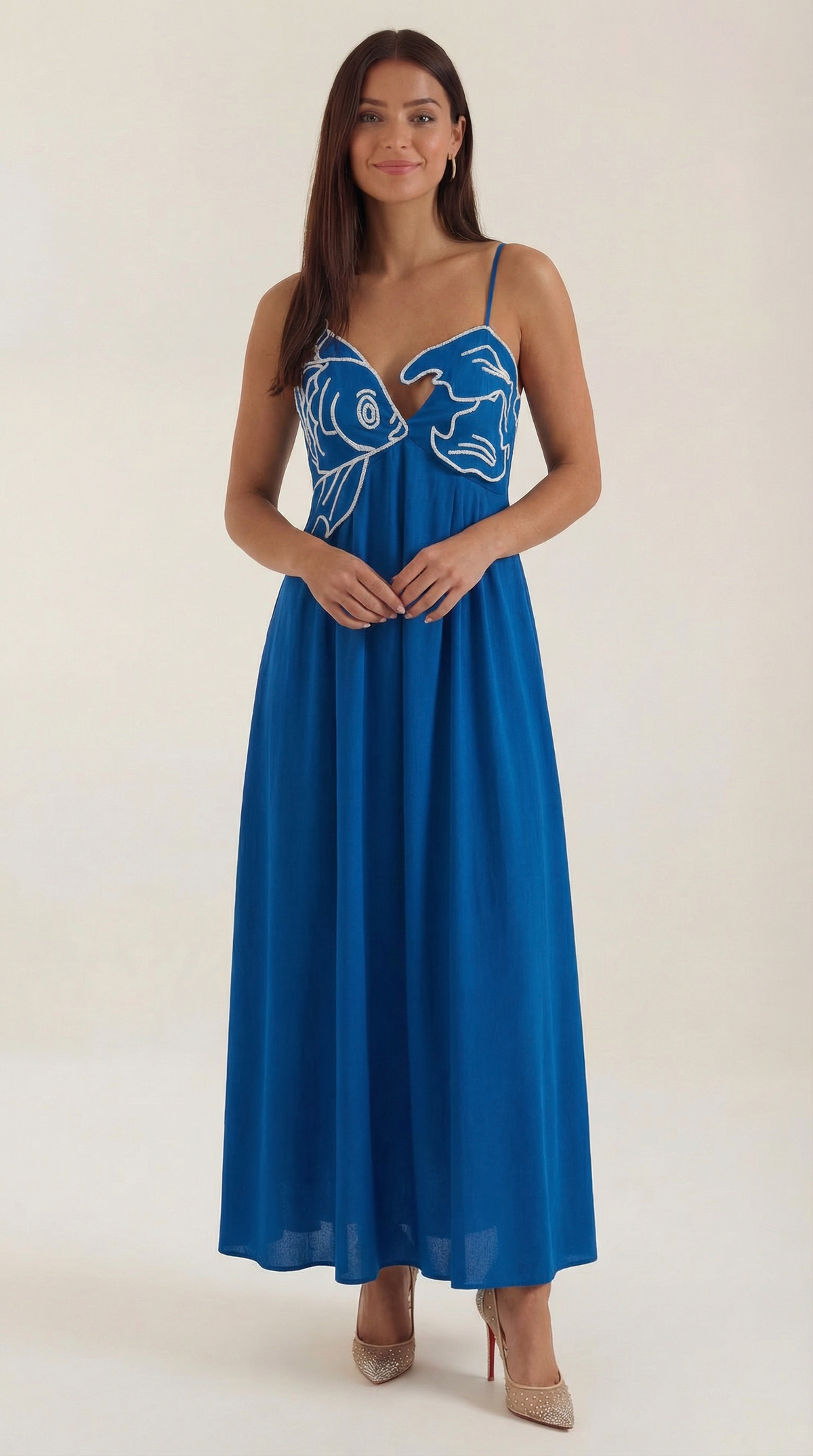 Rosa Alma™ | Vestido largo Deborah con bordados