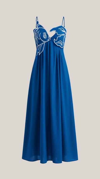 Rosa Alma™ | Vestido largo Deborah con bordados