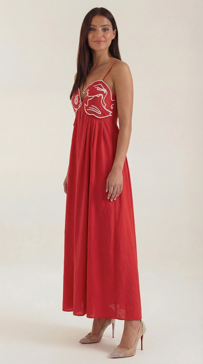 Rosa Alma™ | Vestido largo Deborah con bordados