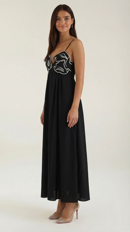 Rosa Alma™ | Vestido largo Deborah con bordados