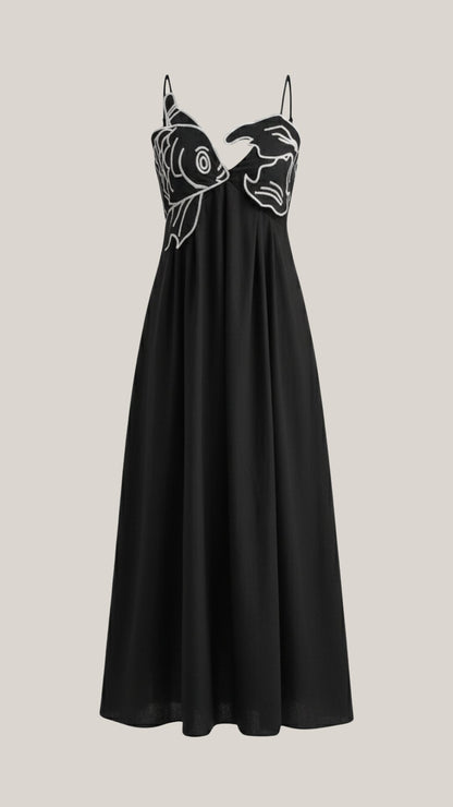 Rosa Alma™ | Vestido largo Deborah con bordados