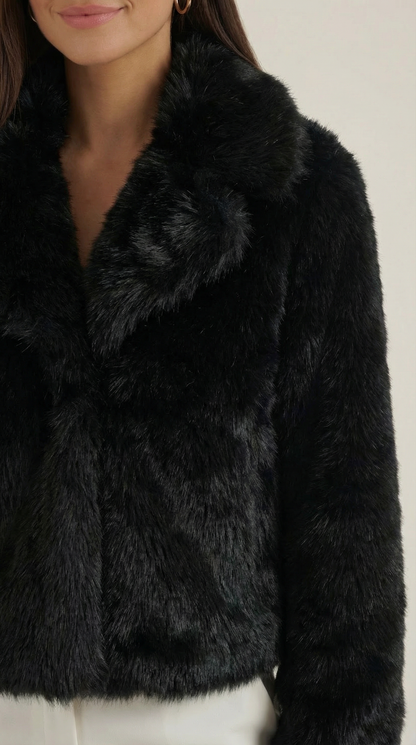 Alicia Sabela™ | Chaqueta de Piel Sintética Negra