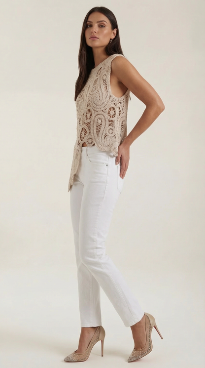 Roser Maritza™ | Blusa Asimétrica con Detalles de Encaje
