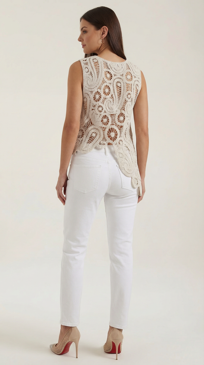 Roser Maritza™ | Blusa Asimétrica con Detalles de Encaje