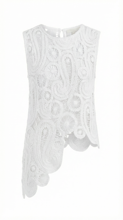 Roser Maritza™ | Blusa Asimétrica con Detalles de Encaje