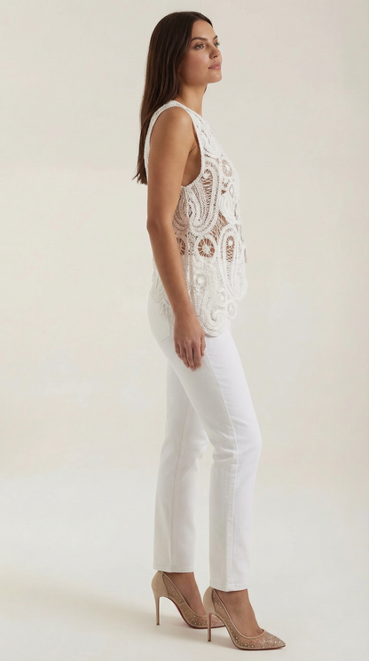 Roser Maritza™ | Blusa Asimétrica con Detalles de Encaje