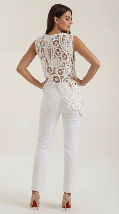Roser Maritza™ | Blusa Asimétrica con Detalles de Encaje